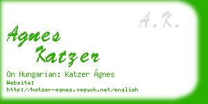agnes katzer business card