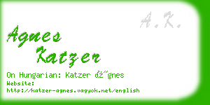 agnes katzer business card